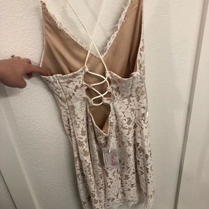 Pink Lily White Lace Dress - NEW WITH TAGS
